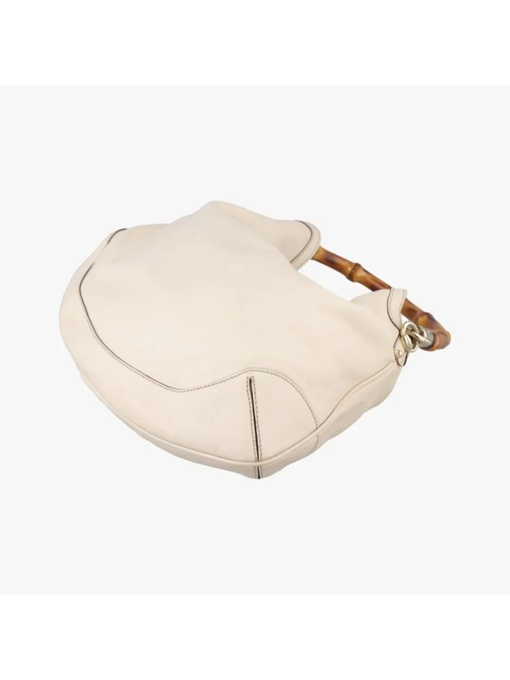 ★SOLD★ Gucci Bamboo White Leather Messenger Bag - Picture 4 of 15